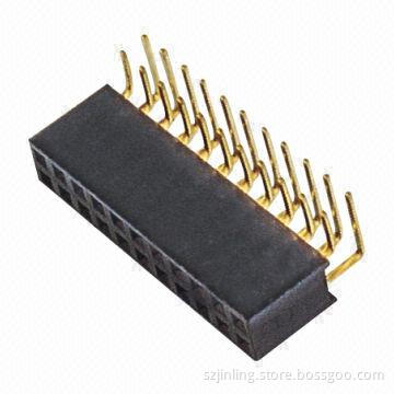 Right Angle 2.54mm Female Header, Dual Row Y Type Terminal